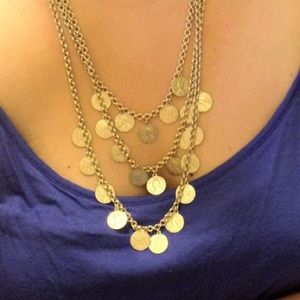 Stella & Dot Rio Coin 3 Strand Necklace